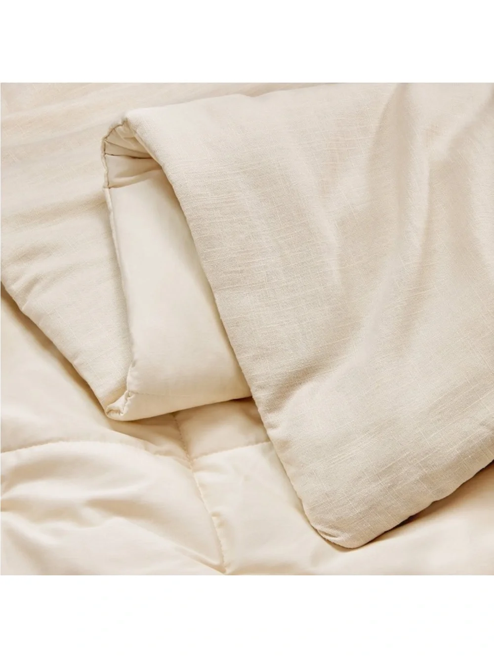 NWT Full/Queen Heavyweight Linen Blend Comforter & Sham Set Natural - Casaluna